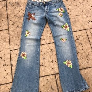 Joystick embroidered jeans